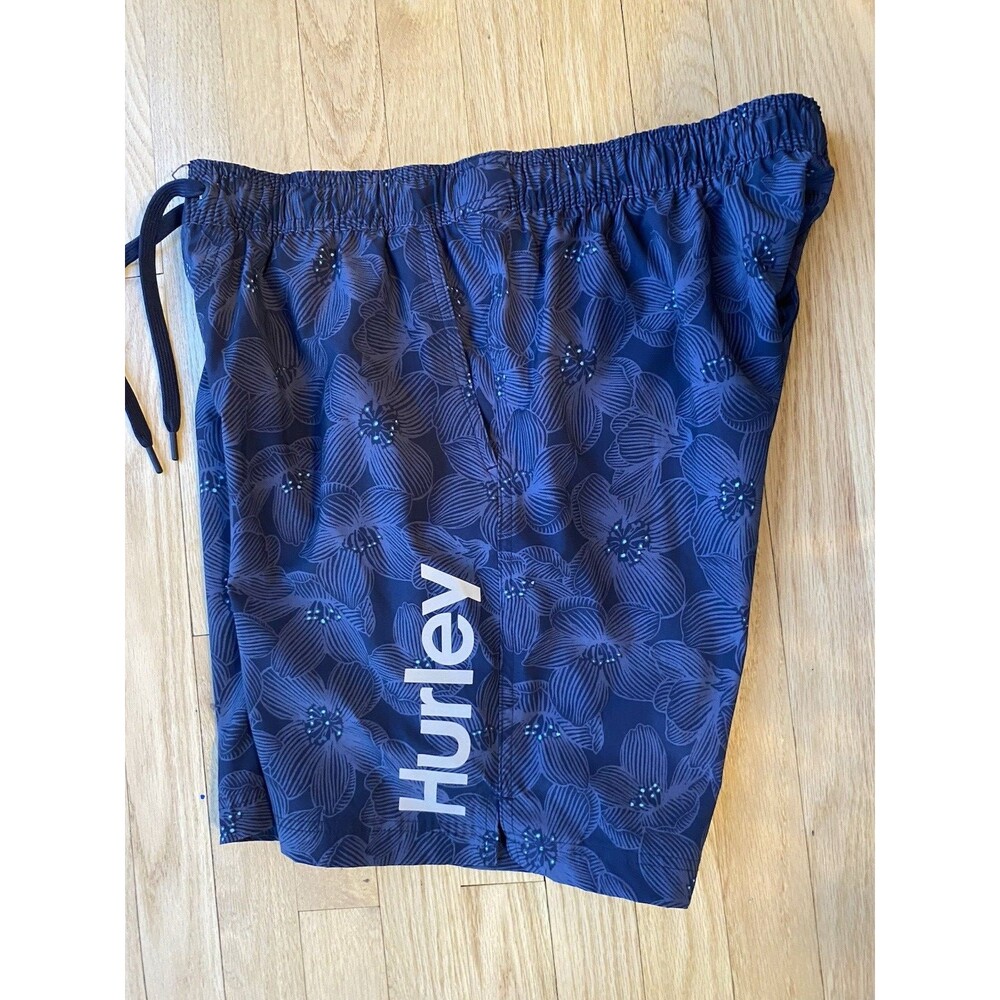 HURLEY Men's Swim Shorts Trunks Board FLORAL Stretch XL Tropical BLUE